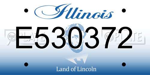 E530372 Illinois License Plate