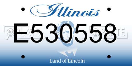 E530558 Illinois License Plate