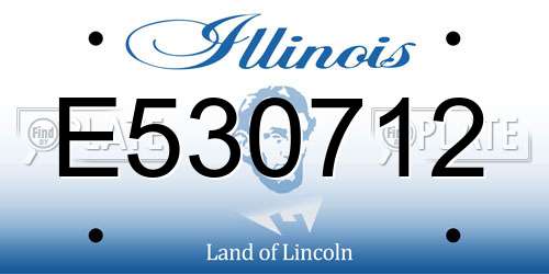 E530712 Illinois License Plate