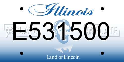 E531500 Illinois License Plate