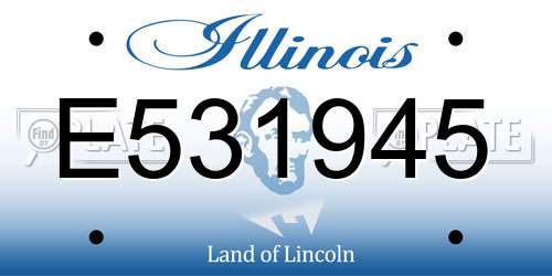 E531945 Illinois License Plate