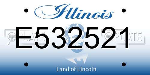 E532521 Illinois License Plate