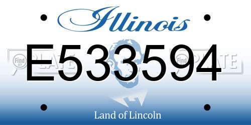 E533594 Illinois License Plate