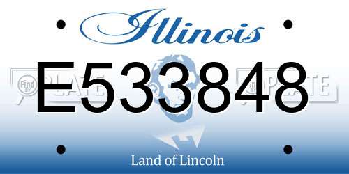 E533848 Illinois License Plate