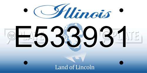 E533931 Illinois License Plate