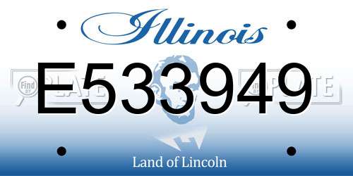 E533949 Illinois License Plate
