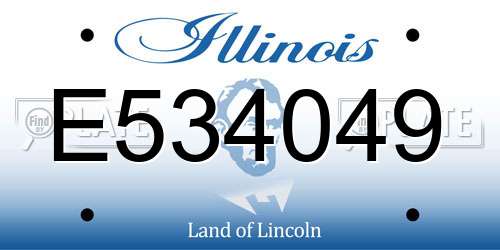 E534049 Illinois License Plate