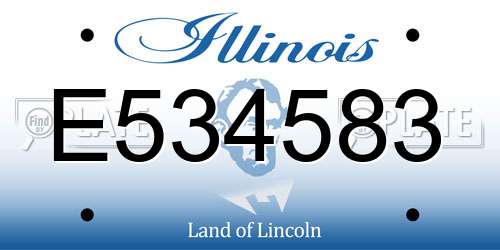 E534583 Illinois License Plate