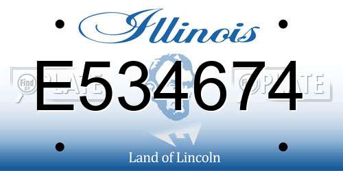 E534674 Illinois License Plate