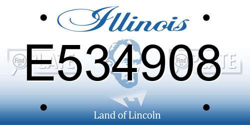 E534908 Illinois License Plate