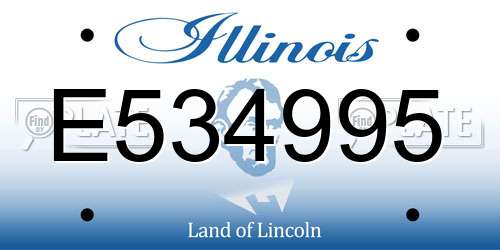 E534995 Illinois License Plate