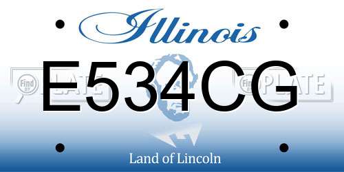 E534CG Illinois License Plate
