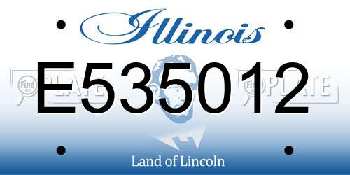 E535012 Illinois License Plate