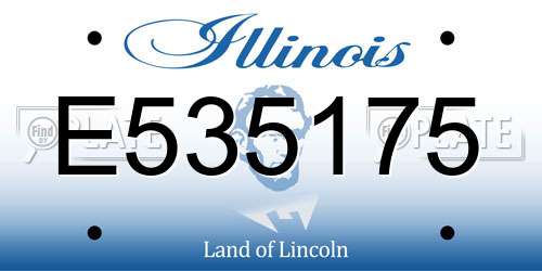 E535175 Illinois License Plate