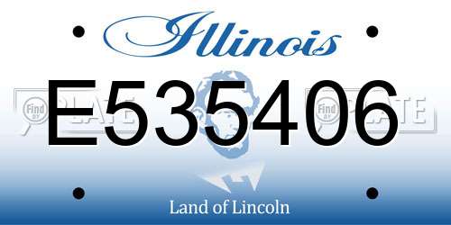 E535406 Illinois License Plate