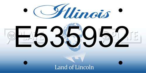 E535952 Illinois License Plate