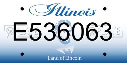 E536063 Illinois License Plate
