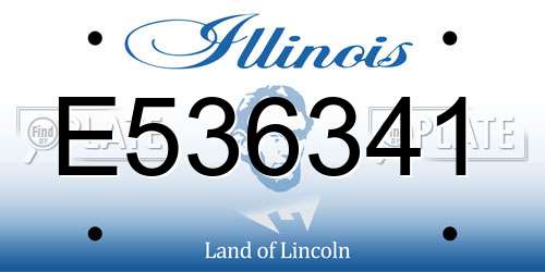 E536341 Illinois License Plate