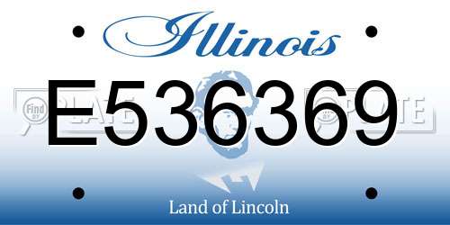 E536369 Illinois License Plate