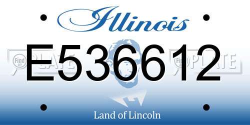 E536612 Illinois License Plate