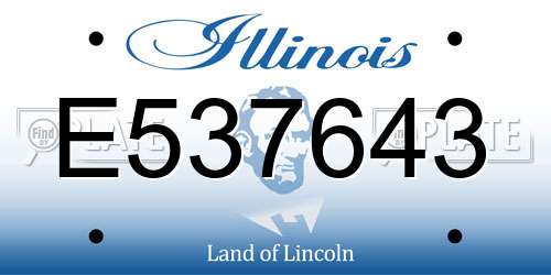 E537643 Illinois License Plate