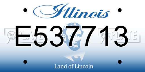 E537713 Illinois License Plate