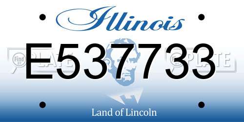 E537733 Illinois License Plate
