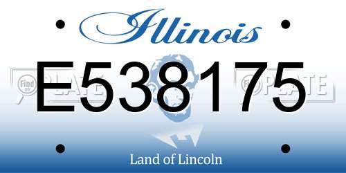 E538175 Illinois License Plate