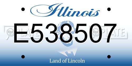E538507 Illinois License Plate