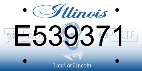 E539371 Illinois License Plate
