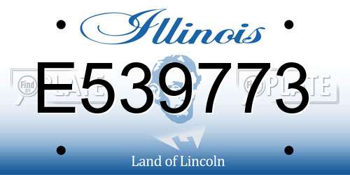 E539773 Illinois License Plate