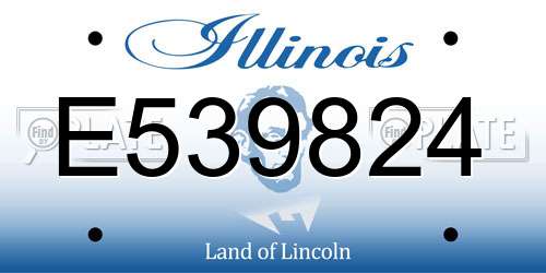 E539824 Illinois License Plate