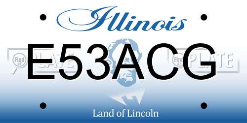 E53ACG Illinois License Plate