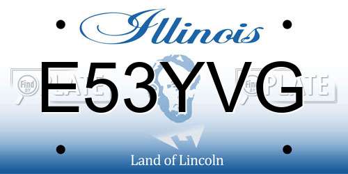 E53YVG Illinois License Plate