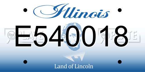 E540018 Illinois License Plate