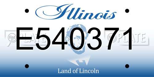 E540371 Illinois License Plate