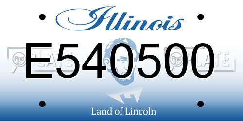 E540500 Illinois License Plate