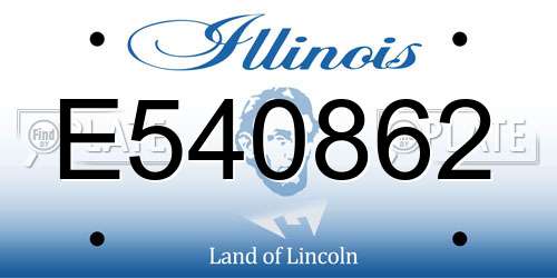 E540862 Illinois License Plate