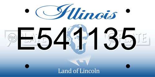 E541135 Illinois License Plate