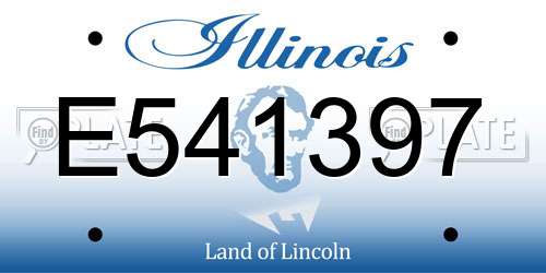 E541397 Illinois License Plate