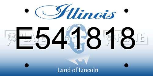 E541818 Illinois License Plate