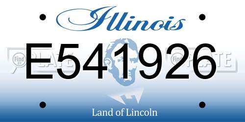 E541926 Illinois License Plate