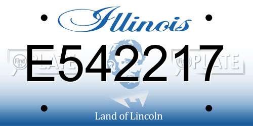 E542217 Illinois License Plate