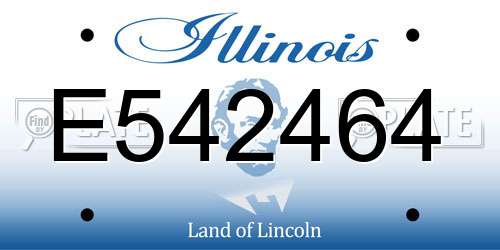 E542464 Illinois License Plate