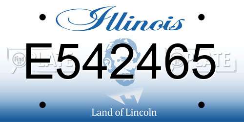 E542465 Illinois License Plate