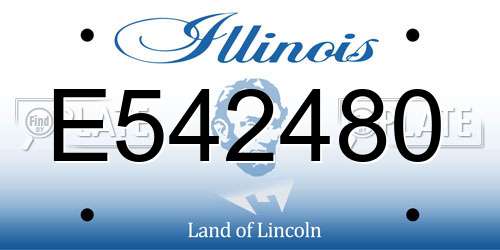 E542480 Illinois License Plate