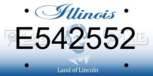 E542552 Illinois License Plate