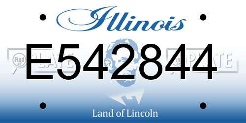 E542844 Illinois License Plate