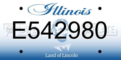 E542980 Illinois License Plate