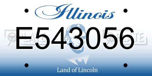 E543056 Illinois License Plate